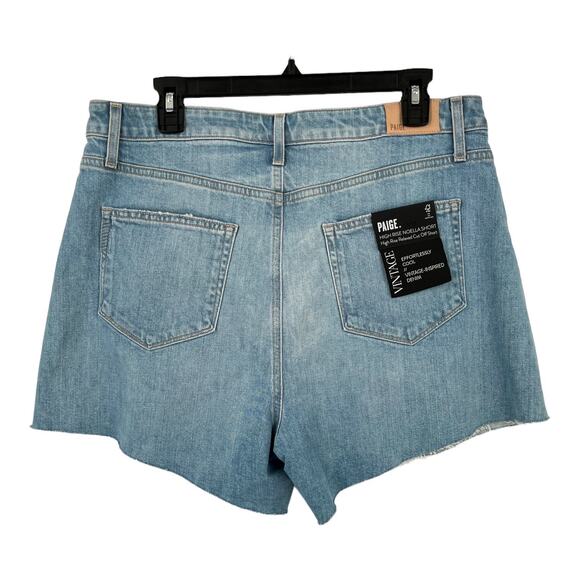 Paige shorts Noella relaxed cut off denim light blue size 32 - Picture 3 of 6